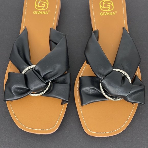 Givana Black Flip Flops Size: 40 - Picture 2 of 5